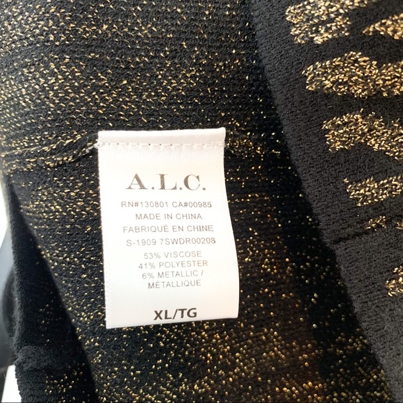 NWT A.L.C. Ziggy Gold Metallic Long Sleeve Mini Dress XL - Picture 6 of 8